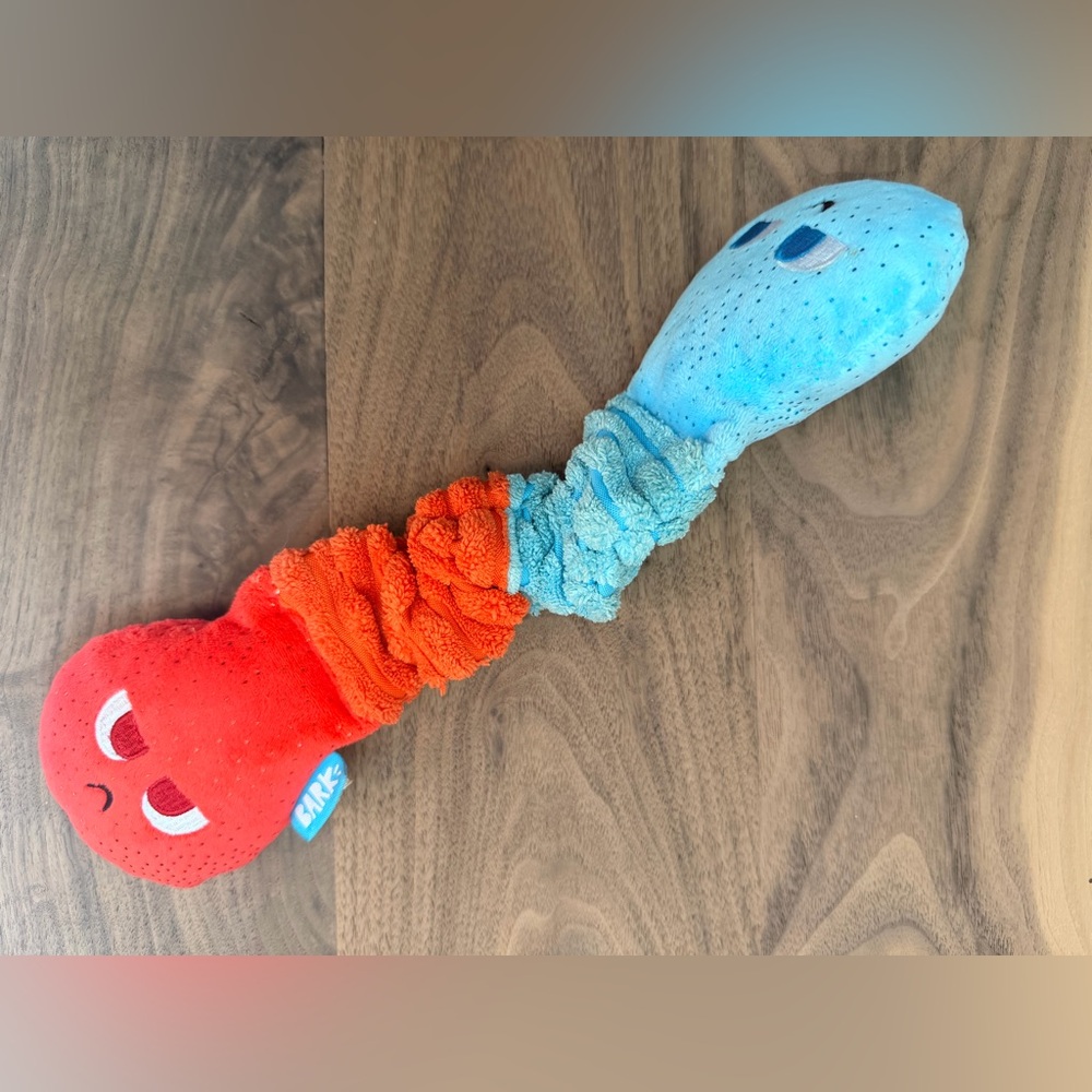 BarkBox Small Dog Plush Squeaky Toys Set Bear + Crinkle Worm - Picture 4 of 7